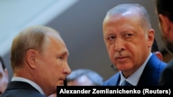 Türkiyə və Rusiya prezidentləri R.T. Erdoğan ve V. Putin, Soçi, 17 sentyabr 2018