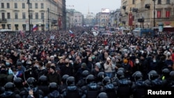 Акция в поддержку Алексея Навального в Санкт-Петербурге, 23 января 2021 года 