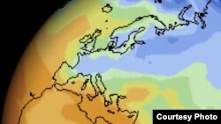 Карта температур Земного шара, полученная в ходе эксперимента Climate Change Experiment